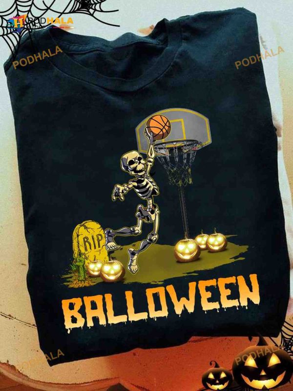 Baseketball Halloween Skeleton Shirt, Halloween Costume Gifts