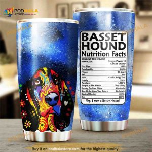 Basset Hound Colorful Stainless Steel Cup Travel Tumbler, Coffee Tumbler