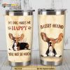 Basset Hound Dog My Dog Makes Me Happy Travel Tumbler, Coffee Tumbler