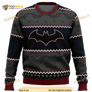 Batman Black Logo Ugly Xmas Wool Sweater