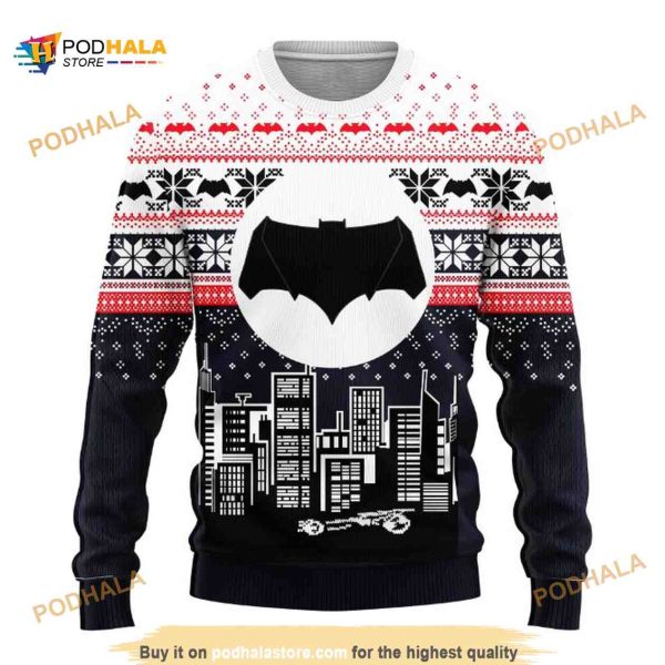 Batman DC City View Ugly Xmas Wool Sweater