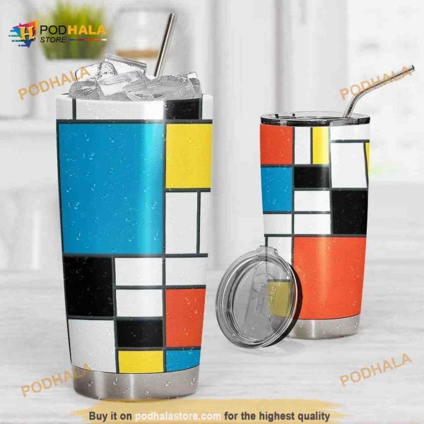 Bauhaus Style Composition Ii In Red Yellow Blue Travel Tumbler, Coffee Tumbler