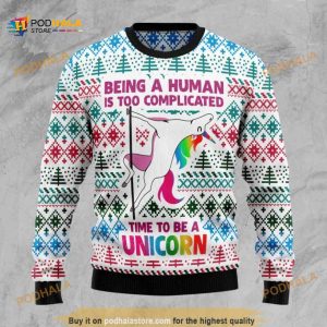 Be A Unicorn 3D Funny Ugly Christmas Sweater