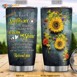 Be Like A Sunflower Stainless Steel Cup Travel Tumbler, Coffee Tumbler