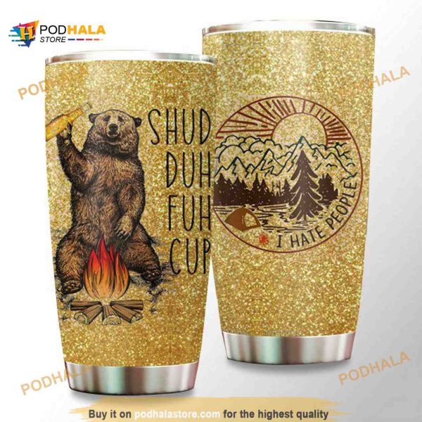 Bear Holding Beer Camping Gift For Lover Day Travel Tumbler, Coffee Tumbler