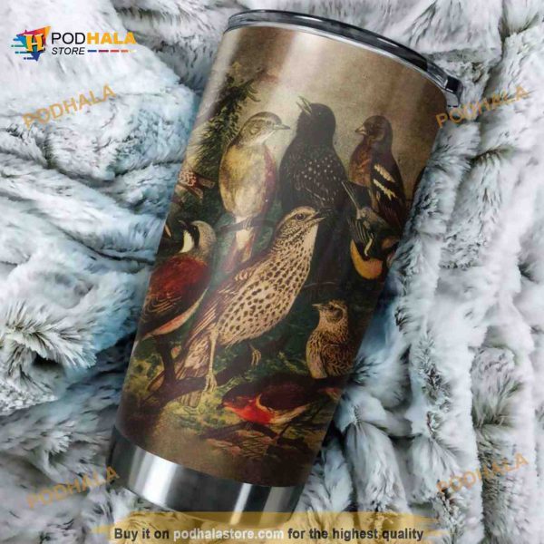 Beautiful Birds Stainless Steel Cup Travel Tumbler, Coffee Tumbler