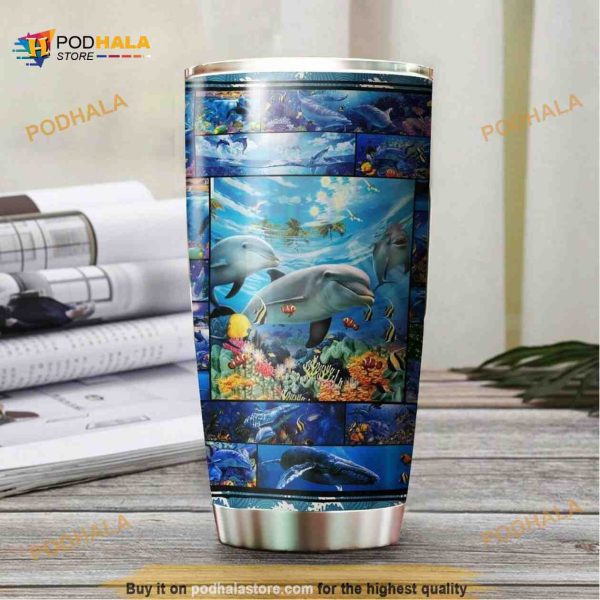 Beautiful Dolphin Ocean Gift For Lover Day Travel Tumbler, Coffee Tumbler