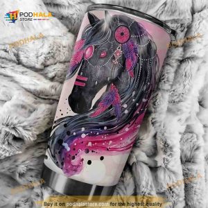 Beautiful Long Hair Horse Stainless Steel Cup Travel Tumbler, Coffee Tumbler