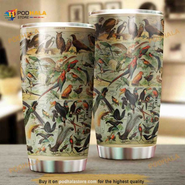 Beautiful Oiseaux Stainless Steel Cup Travel Tumbler, Coffee Tumbler