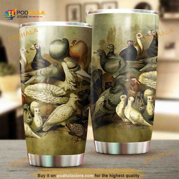 Beautiful Pigeon Stainless Steel Cup Travel Tumbler, Coffee Tumbler