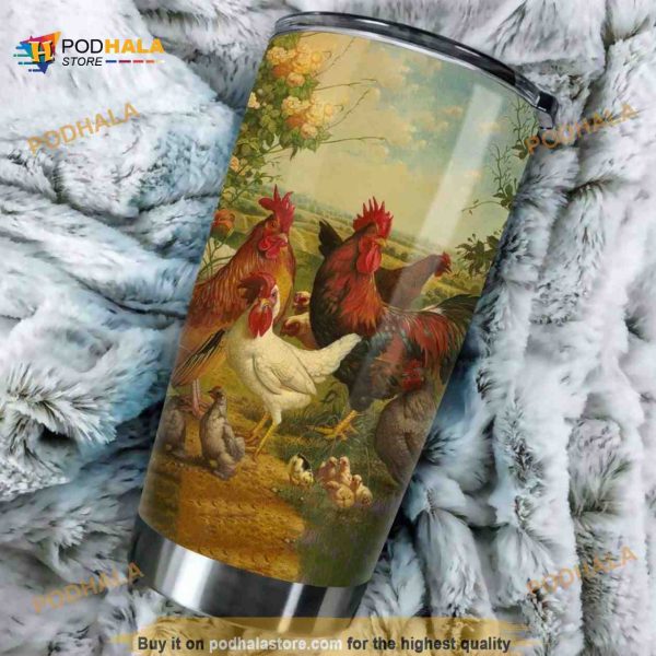 Beautiful Rooster Stainless Steel Cup Travel Tumbler, Coffee Tumbler