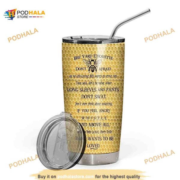 Bee Custom Design Vacuum Insulated Gift For Lover Day Travel Tumbler, Coffee Tumbler