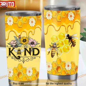 Bee Kind Honey Bee Sunflowers Travel Tumbler, Coffee Tumbler
