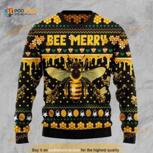 Bee Merry 3D Funny Ugly Christmas Sweater