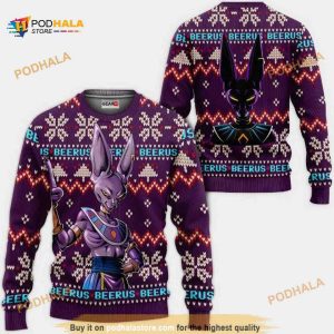Beerus Anime Dragon Ball Xmas Funny Ugly Christmas Sweater