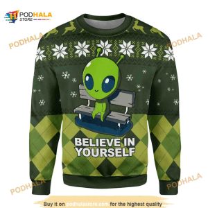 Believe In Yourself 3D Funny Ugly Christmas Sweater