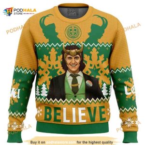 Believe Loki Marvel Xmas Wool Funny Ugly Christmas Sweater