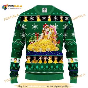 Belle Princess Beauty And The Beast Disney Xmas Funny Ugly Christmas Sweater