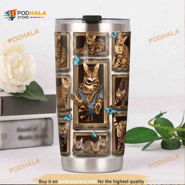 Bengal Cat Stainless Steel Cup Coffee Tumbler