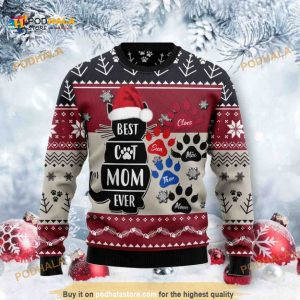 Best Cat Mom Ever 3D Funny Ugly Christmas Sweater