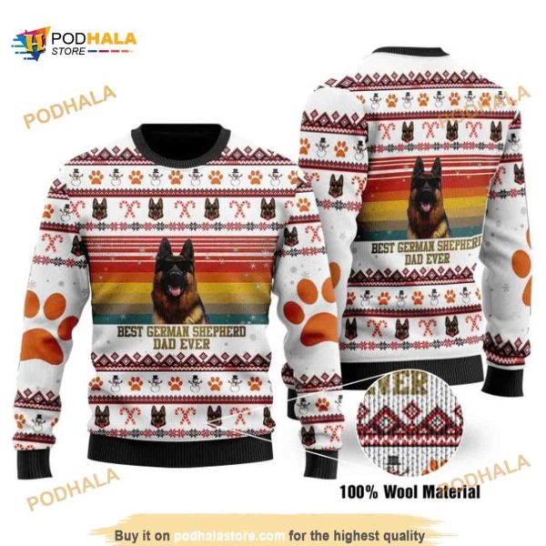 Best German Shepherd Dog All Over Printed Funny Ugly Christmas Sweater