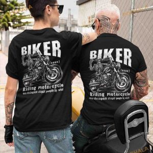 Biker Gift Skull Riding Motorcycle Halloween Shirt, Halloween Gift For Bikers
