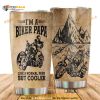 Biker Papa Like Normal Papa But Cooler Stainless Steel Cup Coffee Tumbler