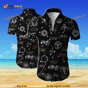 Black Aloha Star Wars Funny Hawaiian Shirt, Summer Beach Gift