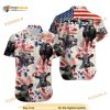 Black Angus Cow Tropical Hawaii Shirt, American Flag Cattle Funny Hawaiian Shirt