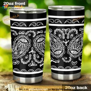 Black Bandana Stainless Steel Cup Coffee Tumbler