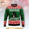 Black Cat Drink Coffee I Hate People And I Know Things Ugly Christmas Sweater
