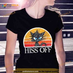 Black Cat hiss off vintage Shirt