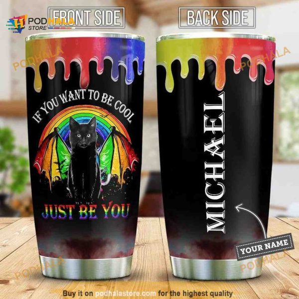 Black Cat Lgbt Just Be You Personalized Coffee Tumbler