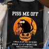 Black Cat Pumpkin Halloween Shirt, Piss Me Off I Will Slap You So Hard Even Google Won't Be