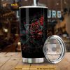 Black Rose Stainless Steel Cup Coffee Tumbler