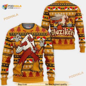Blaziken Anime Pokemon Xmas Ugly Christmas Sweater