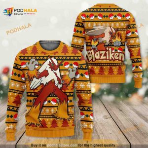 Blaziken Pokemon Christmas Anime Manga Ugly Xmas Sweater