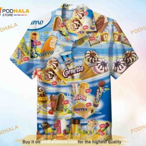 Blue Ice Cream Summer Time Funny Hawaiian Shirt, 3D Hawaiian Aloha Shirt