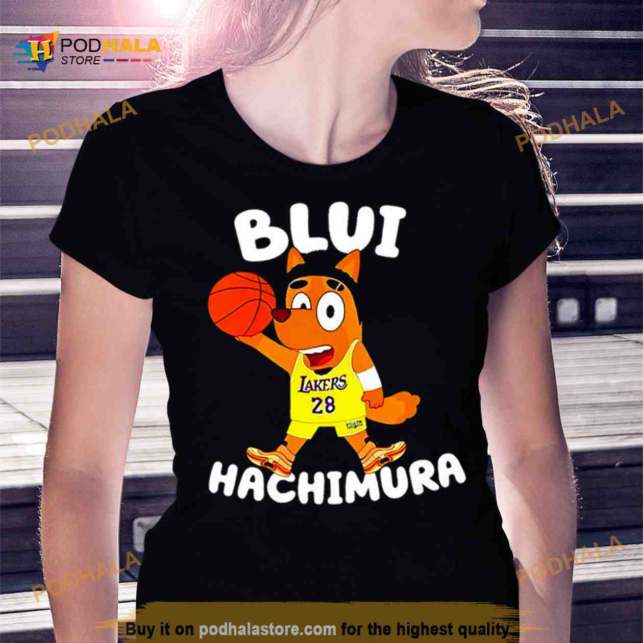 bluey lakers 28 blui hachimura T-Shirt