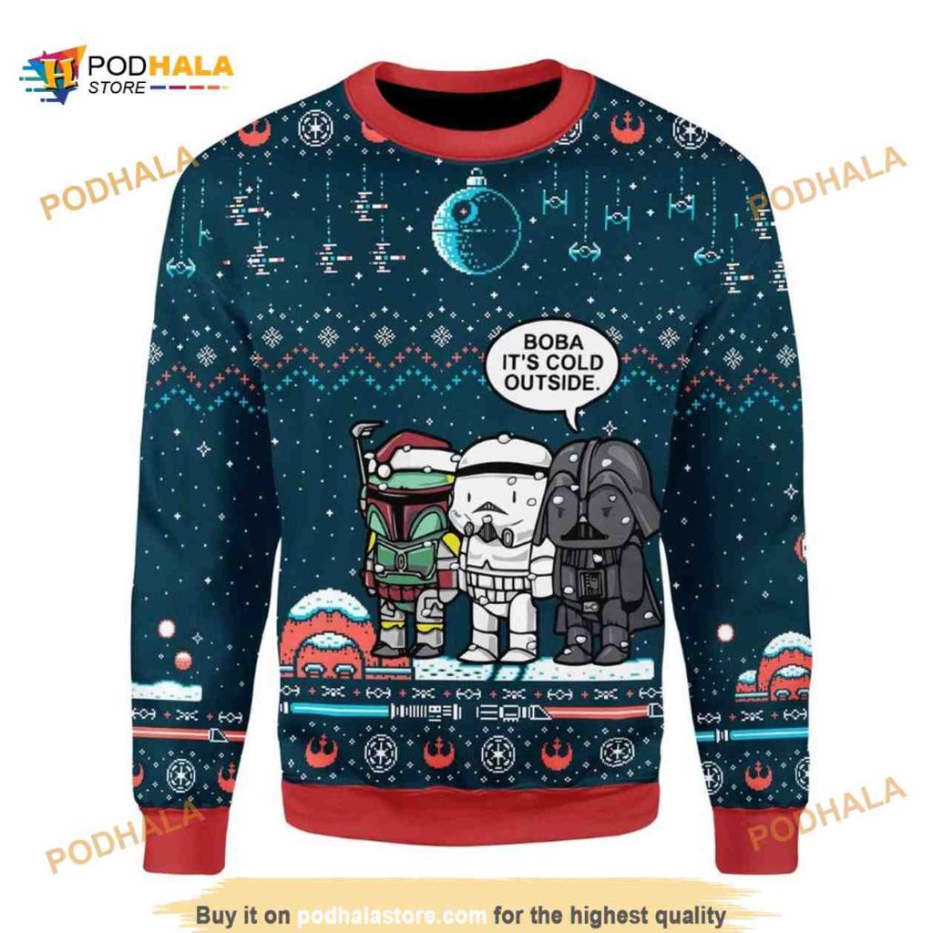 Boba Its Cold Outside Star Wars Funny Ugly Christmas Sweater
