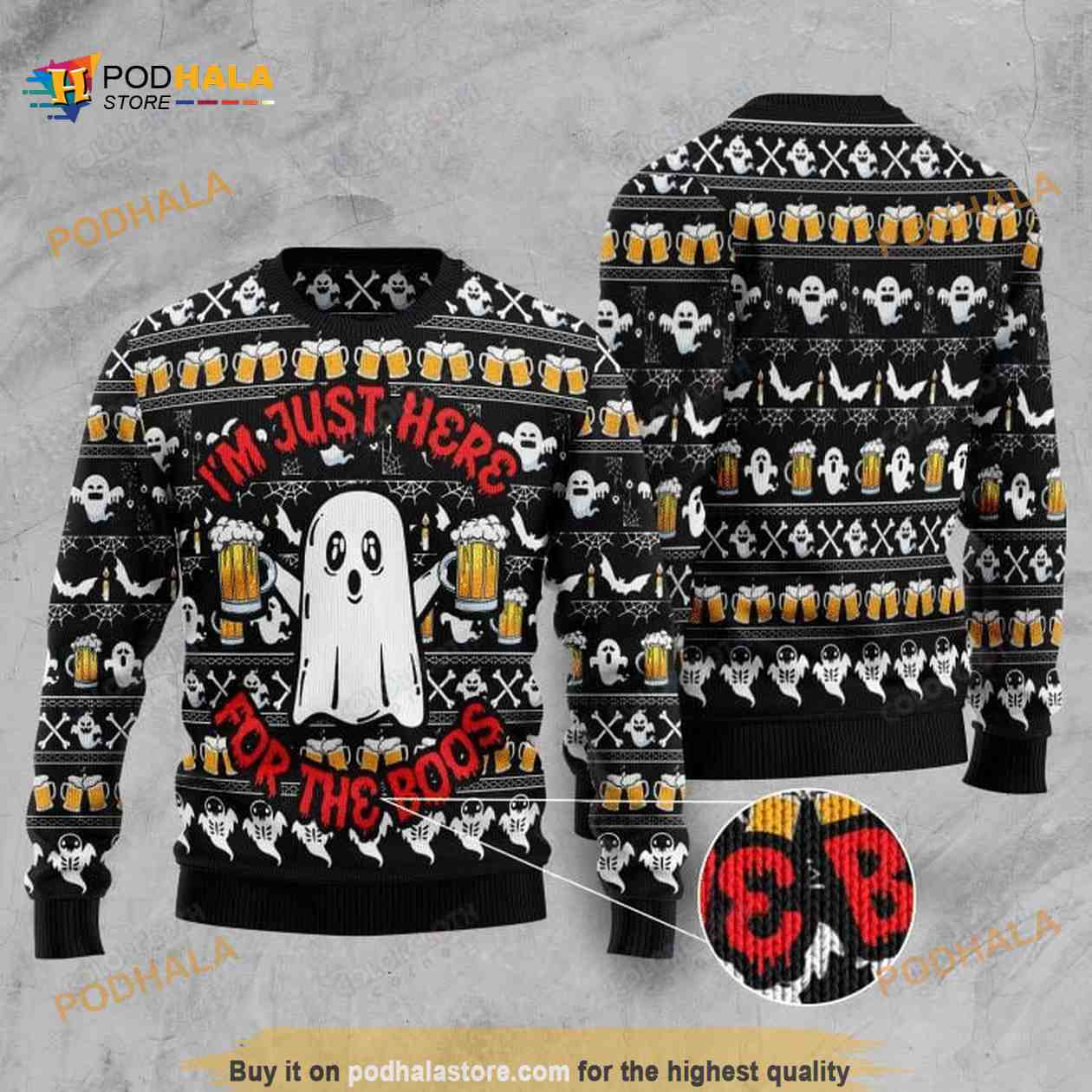 Boo Beer Halloween Christmas Occasion Ugly Xmas Sweater Boo Beer Halloween Christmas Occasion Ugly Xmas Sweater