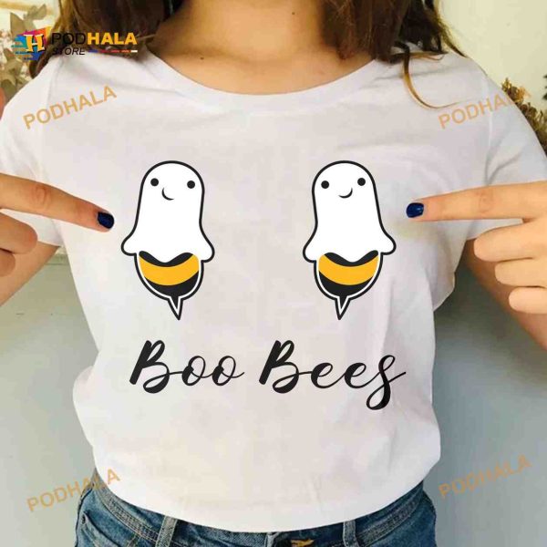 Boo Bees Halloween Shirt Ghost White Bee Halloween Gift