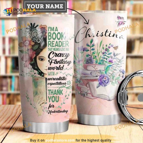 Book Personalized Im A Book Reader Gift Travel Coffee Tumbler