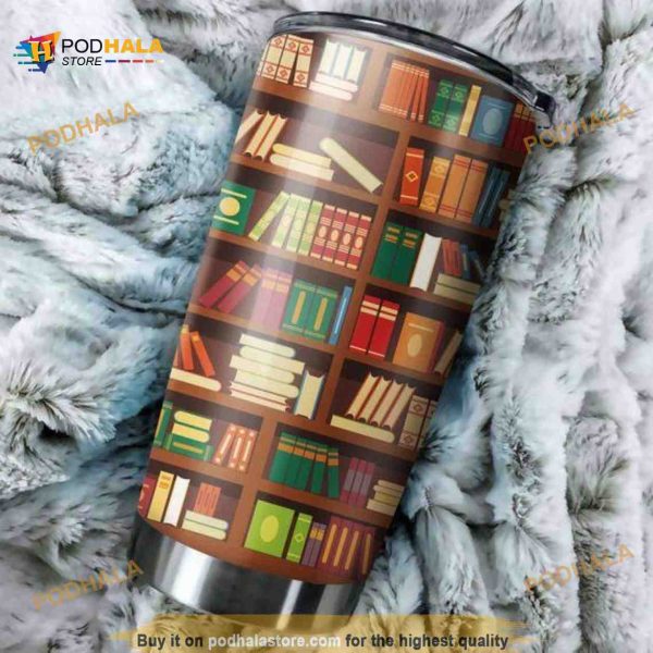 Book Shelf Gift For Lovers Travel Coffee Tumbler All Over Print