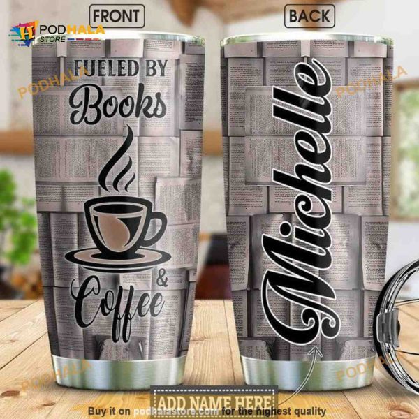 Books Coffee Personalized Gift Travel Coffee Tumbler