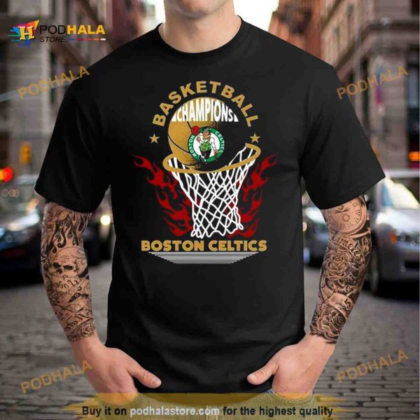 Boston Celtics Basketball Champions Fire Logo 2023 Shirt