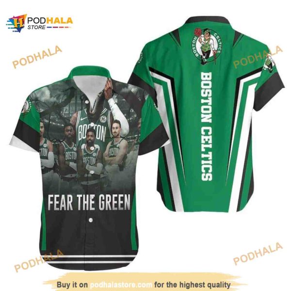 Boston Celtics Funny Hawaiian Shirt, Fear The Green Aloha Shirt