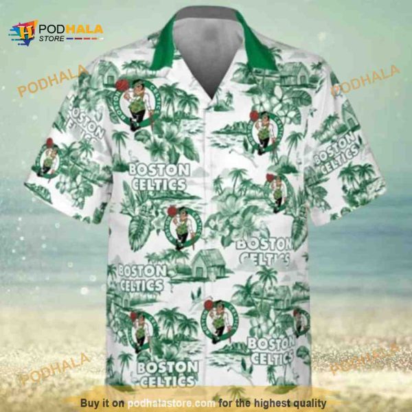Boston Celtics Funny Hawaiian Shirt, Island Pattern Gift For Beach Trip