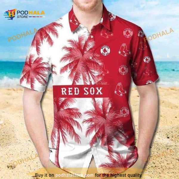 Boston Red Sox MLB Hawaiian Shirt, Palm Tree Beach Lovers Gift