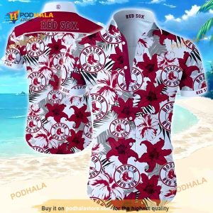 Boston Red Sox MLB Hawaiian Shirt, Tropical Flower Pattern Gift For Beach Trip